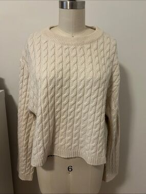 Boxy cable knit sweater